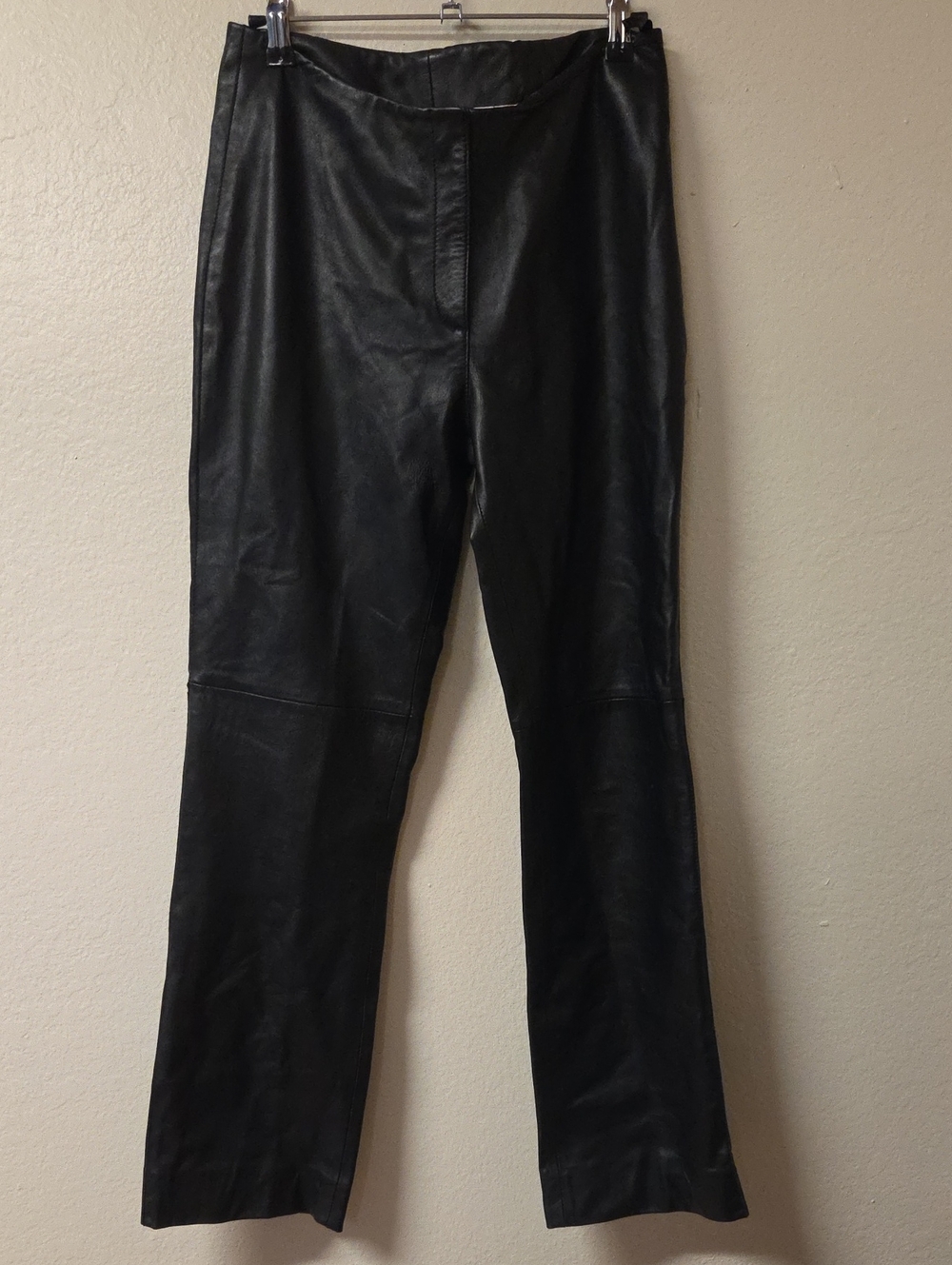 bebe Black Genuine Leather Straight Leg Jeans